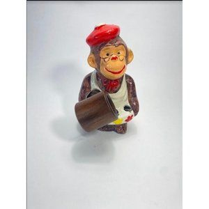 Vintage Hand Painted Monkey Nut Cracker w/ Mallet Picks